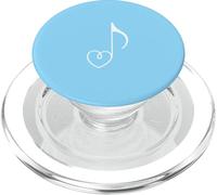 Art Minimaliste en Forme de cœur avec Note de Musique Bleu PopSockets PopGrip pour MagSafe