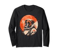 Art Minimaliste Japonais des années 70 Retro Space Boxer Amoureux des Chiens Manche Longue