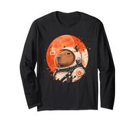 Art Minimaliste Japonais des années 70 Rétro Space Capybara Lover Manche Longue