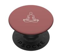 Art Minimaliste méditant Femme - Rose PopSockets PopGrip Adhésif