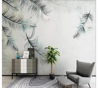 Art Minimaliste Peint À La Main Représentant Une Texture De Plumes Papier Peint 3D Installation Facile Intissé Tapisserie Bureau Salon Canapé Chambre Décoration Murale-430cm×300cm
