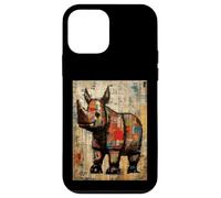 Art Moderne Abstrait coloré de la Faune rhinocéros Coque pour iPhone 12 Mini