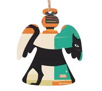 Art moderne du milieu du siècle Chat - Imprimer des ornements de Noël en bois fabriqués à la main - Décoration suspendue imprimée double face pour arbre cadeaux de maison. 2 pièces