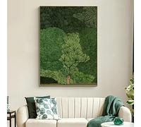 Art moderne Paysage Figures Toile Intérieur Peintures Impressions Arbre Vert Esthétique Affiches Murales Décor À La Maison 27.5 "x39.4" (70x100cm) Pas de cadre