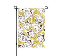 Art Monkey Banana Drapeau de jardin 71,1 x 101,6 cm double face vertical en polyester pour décoration de cour, de maison, de porche, de ferme, de patio, de pelouse