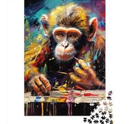 Art Monkey Puzzles 1000 Pieces Cadeau Unique Jeu Éducatif Défi Jouet À De Qualité Supérieure Peinture Art pour Adultes Enfants 1000pcs (38x26cm)
