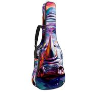 Art Mosaic Rhino Sac pour guitare acoustique avec bandoulière réglable et crochet arrière, convient pour guitares électriques, basses, guitares classiques, ukulélé, Art Mosaic Rhino, 42.9x16.9x4.7 in,