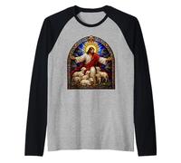 Art mosaïque de la cathédrale médiévale de Jésus Le Berger avec des agneaux Manche Raglan