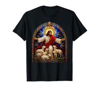 Art mosaïque de la cathédrale médiévale de Jésus Le Berger avec des agneaux T-Shirt