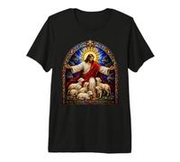 Art mosaïque de la cathédrale médiévale de Jésus Le Berger avec des agneaux T-Shirt Haut de Gamme