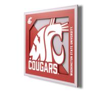Art mural 3D avec logo des Cougars de l'État de Washington de la NCAA YouTheFan - 12x1