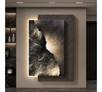 Art Mural 3D Effet Pierre Avec Éclairage, Sculptures Murales LED Avec Interface USB, Tableau-sculpture Mural Sans Cadre En Grès Pour Entrée, Bureau Ou Chambre(C,60 * 80cm)