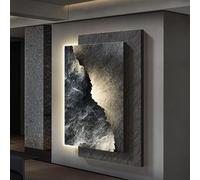 Art Mural 3D Effet Pierre Avec Éclairage, Sculptures Murales LED Avec Interface USB, Tableau-sculpture Mural Sans Cadre En Grès Pour Entrée, Bureau Ou Chambre(A,60 * 80cm)