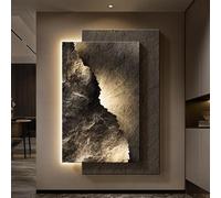 Art Mural 3D Effet Pierre Avec Éclairage, Sculptures Murales LED Avec Interface USB, Tableau-sculpture Mural Sans Cadre En Grès Pour Entrée, Bureau Ou Chambre(B,60 * 80cm)