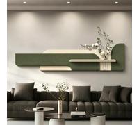 Art mural 3D LED en Grès,Sculpture Lumineuse Texturisée avec Vase Décoratif | Grand art mural surdimensionné, décoration paysage montagne naturelle pour salon et entrée(C Sensor,63.0x15.7in)