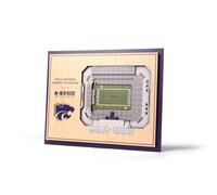 Art mural 3D StadiumView 5 couches de la NCAA Kansas State Wildcats de YouTheFan -