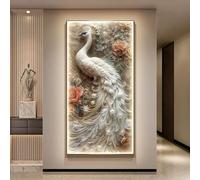Art Mural à LED, Décoration murale 3D, Peinture fantasme Moderne Sculpture Murale illuminée Lampe Murale, Pour la maison, le bureau, la chambre à coucher, le salon(White-3,70*140cm/27.5*55in)