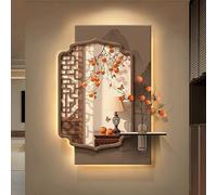 Art Mural À LED en Grès - Décorations Murale 3D avec Lumière LED, Fresque Murale Suspendue Moderne pour Entrée, Salon, Couloir Et Chambre À Coucher(B,70 * 105cm/27.5 * 41.3in)