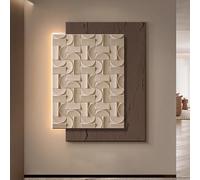 Art Mural À LED en Grès - Peinture Décorative pour Entrée Et Hall, Décorations Murale 3D avec Éclairage LED Moderne, Lampe Murale avec Lumière pour Porche(E,47 * 60cm)