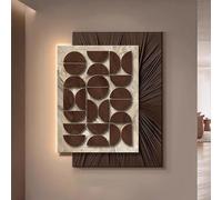 Art Mural À LED en Grès - Peinture Décorative pour Entrée Et Hall, Décorations Murale 3D avec Éclairage LED Moderne, Lampe Murale avec Lumière pour Porche(C,63 * 80cm)