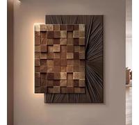 Art Mural À LED en Grès - Peinture Décorative pour Entrée Et Hall, Décorations Murale 3D avec Éclairage LED Moderne, Lampe Murale avec Lumière pour Porche(A,95 * 120cm)