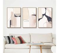 Art Mural,Abstrait Beige Marbre Graphiques Géométriques Peintures sur Toile Affiche Impression Art Mural Giclee Artwork pour Wall Living Office Room Home Decor-50*75cm-3pcs (impression sans cadre)