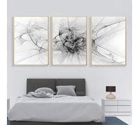 Art Mural,Affiche de Mode en Noir et Blanc Peinture sur Toile de Soie à Effet Gaze Impression Minimaliste Moderne Décoration Murale pour Salon Bureau Ou Maison-60*70cm*3pcs (impression non encadrée)