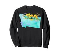 Art Mural Aquarelle Silhouette de l'État du Montana Sweatshirt
