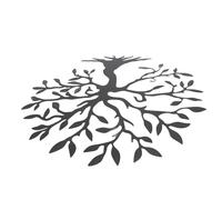Art Mural Arbre de Vie en Métal, Décoration D'arbre Généalogique Noir élégant pour Salon Chambre à Coucher Intérieur Extérieur 11,81x11,81 Pouces
