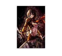 Art mural Attaque on Titan Anime Mikasa Ackerman Fan Art Impression d'image moderne Décoration de chambre familiale 50 x 75 cm