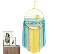 Art Mural Bohème - Décoration Murale Motif Coucher de Soleil Attrape-Rêves Bohème | Décoration de Maison Fait Main en Coton Bohème Décoration Murale Tapisserie