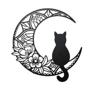 Art mural chat noir - Silhouette en métal - Phase de lune - Décoration murale pour salon, chambre à coucher - Décoration d'intérieur gothique - Cadeau de réchauffement de la maison