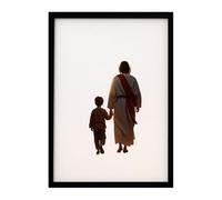 Art Mural Chrétien - Peinture Encadrée Jésus 550 G | Cadre Photo Spirituel À LED En MDF, Décoration Religieuse Éclairante Pour La Maison, Le Bureau, L'école Et L'église, Art Dévotionnel Alimenté Par U