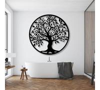 Art Mural D’arbre Généalogique, Art Mural En Métal D’arbre De Vie, Décoration Murale En Métal, Tentures Murales En Métal, Décoration De La Maison, Décor D’arbre, Panneau D’arbre En Métal(Size:98*98cm)