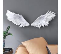 Art Mural d'Ailes d'Ange - Une Paire de Grandes Ailes, Sculpture Murale Moderne 3D en FRP pour la Décoration du Salon, de la Chambre et de l'Hôtel, Blanc