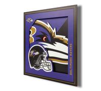 Art mural de la série 3D du logo NFL Baltimore Ravens de YouTheFan - 12x12 Équipe C