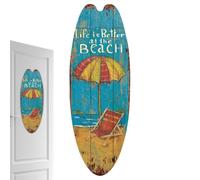 Art Mural de Planche de Surf en Bois, décoration Murale de Planche de Surf | Décor de planche de surf de plage pour la piscine, la salle