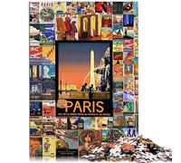 Art Mural de Voyage Vintage 1000 pièces Puzzles pour Adultes Cadeaux Puzzle en Bois Jeu intellectuel 19,7 x 29,5 Pouces