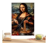 Art mural drôle | Impression sur toile humoristique 30 x 40 cm Affiche Lisa, décoration amusante pour les de cuisine et salle à manger, pour cuisine, salle à manger, entrée bureau, appartement