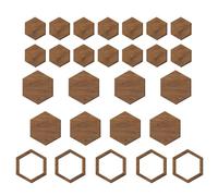 Art mural en bois hexagonal, 27pcs décorations en bois sans glissement hexagone, art mural en bois hexagonal pour la maison décor de chambre à coucher de chambre à coucher et décoration de la maison