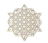 Art Mural en Bois Tétraèdre à 64 côtés, 28CM Géométrie Sacrée du Métatron, Plaque Grille en, Sculptures Murales Bois, Décoration Murale Moderne pour Maison Chambre Salle séjour
