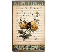 Art mural en forme de fleur d'abeille, « What If I Fall Oh But My Darling », impression moderne en métal, peintures vintage, décoration murale pour café, ferme, chambre à coucher, salle de bain, théât