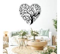 Art Mural en métal Arbre de Vie, Art Mural Moderne en Forme de cœur d'arbre en métal, décoration d'œuvre d'art en Forme de cœur, Sculpture Moderne pour la décoration intérieure du Salon