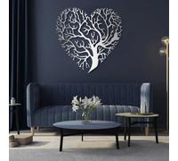 Art Mural en métal Arbre de Vie, Art Mural Moderne en Forme de cœur d'arbre en métal, décoration d'œuvre d'art en Forme de cœur, Sculpture Moderne pour la décoration intérieure du Salon