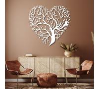 Art Mural en métal Arbre de Vie, Art Mural Moderne en Forme de cœur d'arbre en métal, décoration d'œuvre d'art en Forme de cœur, Sculpture Moderne pour la décoration intérieure du Salon