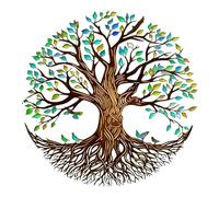 Art Mural En Métal - Décor De Mur D'arbre | Feuilles Colorées Sculpture Des | Arbre De Vie Décortible À La Main Pour Extérieur, Jardin, Bureau, Patio, Intérieur, Porche, Cuisine, Salon, Chambre À