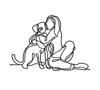 Art mural en métal pour femmes et chiens - décoration murale de fer minimaliste de 18x12 pouces, art métallique abstrait élégant | Salon de chambre à coucher, ou bureau, décoration murale rustique en