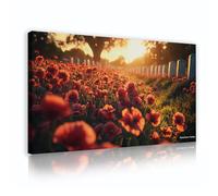 Art mural en toile encadrée de style moderne fresque murale rouge à motifs de coucher de soleil affiche d’arbre au coucher de soleil œuvres d’art pour la salle d’étude dans le salon décor 30x50cm