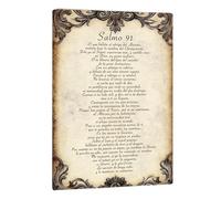Art Mural Espagnol - Métal De Motivation Religieux Rustique Psaume 91 | Décoration De Versets Bibliques Chrétiens | Pour L'intérieur De La Maison, Chambre, Dortoir, Restaurant, Hôtel, Vacances, Fête,