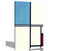 Art mural géométrique coloré,Composition avec bleu et rouge par Piet Mondrian Affiches toilées illustrées,Impressions modernes,Déco œuvre d'art minimaliste pour bureau à domicile,chambre,Non encadrée